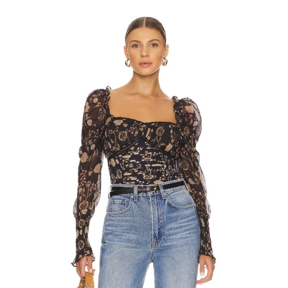 Free People Tops - Free People | Brunch Date Bodysuit in Black Combo NWT